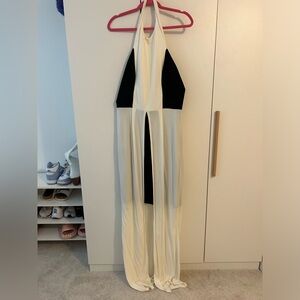 Ivory and Black Ladies Knit Dress-ABS Allen Scwartz